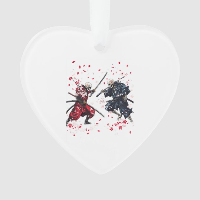 Schädel Samurai Duell Ornament (Vorderseite)