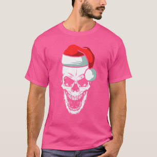 Schädel Santa Hut Weihnachten Cool Skelett X Mas T-Shirt