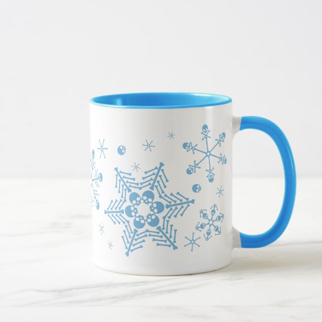 Schädel-Schneeflocken Tasse (Rechts)