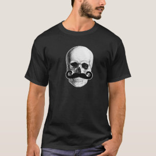 Schädel-Schnurrbart-Shirt T-Shirt