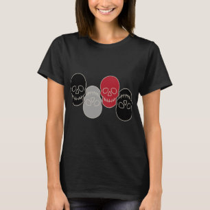 Schädel - Schwarz-Knochen-Weiße T - Shirt