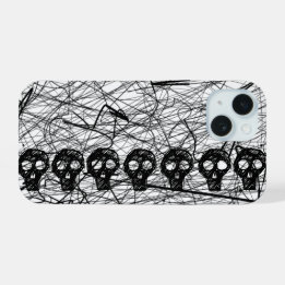 Schädel Schwarz Kratzer iPhone-Hülle iPhone 15 Hülle