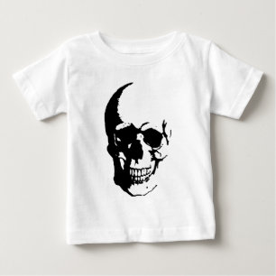 Schädel - Schwarze und weiße Metal-Fantasy-Kunst Baby T-shirt