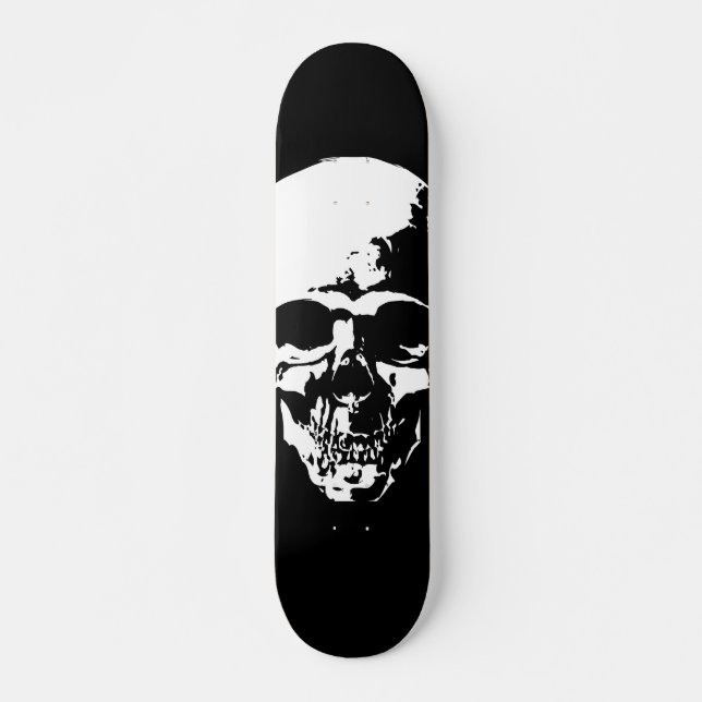 Schädel-Schwarzes Skateboard (Vorne)