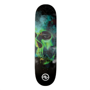 Schädel-Skateboard - Grün Skateboard