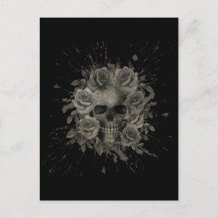 SCHÄDEL SPLASH STRÄUSSER   POSTKARTE