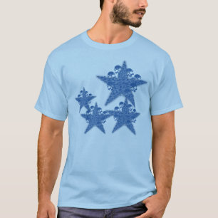 Schädel-Sterne blau T-Shirt