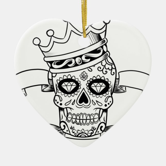 Schädel-Tag des toten Keramikornament (Vorne)