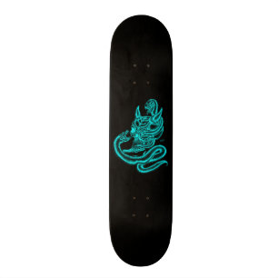 Schädel - Teufelsköpfe mit Schlange Skateboard