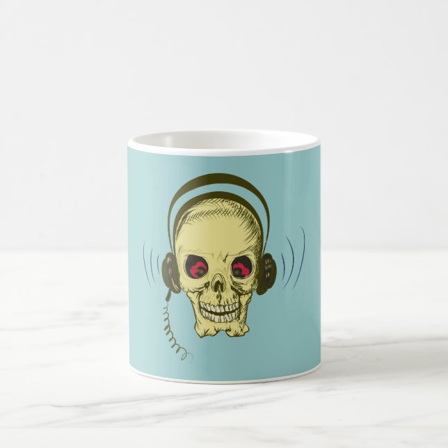 Schädel Totenkopf Kopfhörer skull earphones Tasse (Mittel)