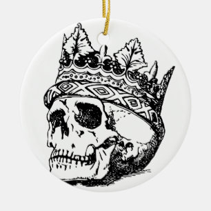 Schädel-tragende Krone, König, Hamlet Keramikornament