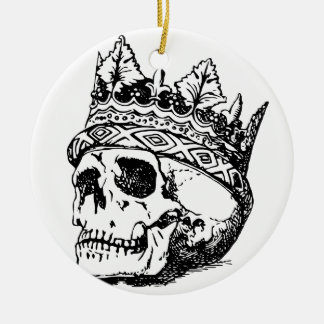 Schädel-tragende Krone, König, Hamlet Keramikornament