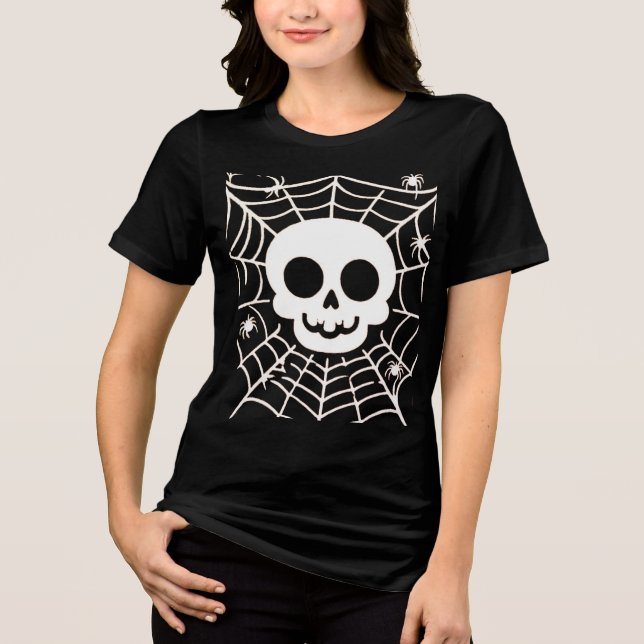 Schädel Tri-Blend Shirt (Vorderseite)