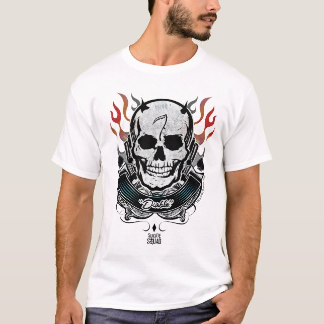Schädel-u. Flammen-Tätowierungs-Kunst der T-Shirt (Vorderseite)