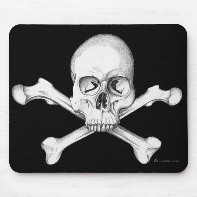 Schädel u. gekreuzte Knochen Mousepad (Vorne)