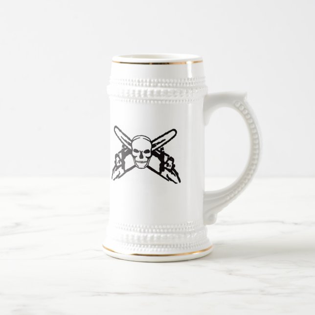 Schädel u. Kettensägen Bierglas (Rechts)