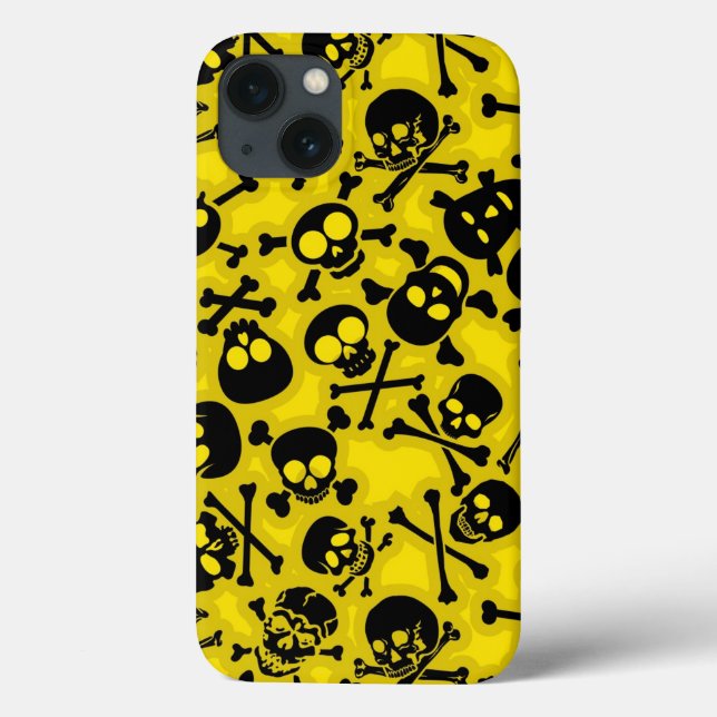 Schädel u. Knochen-Muster Case-Mate iPhone Hülle (Rückseite)