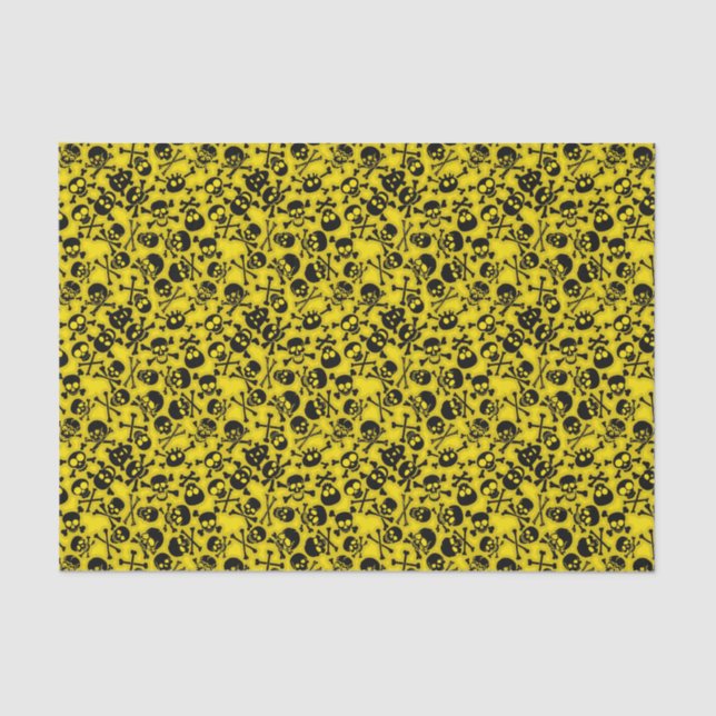 Schädel u. Knochen-Muster Seidenpapier (Vorderseite)