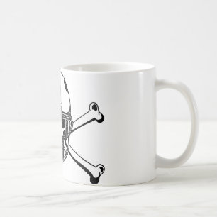 Schädel u. Kreuz-Knochen-Fußball-Spieler Tasse