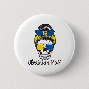 Schädel Ukrainisches Mädchen Ukraine Unordentliche Button