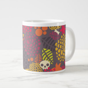 Schädel und Blumen Jumbo-Tasse