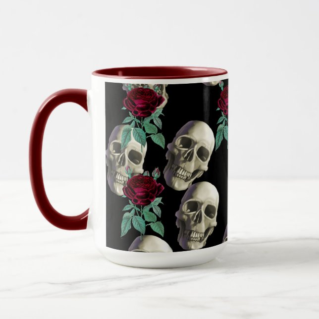 Schädel und Blumen Tasse (Links)