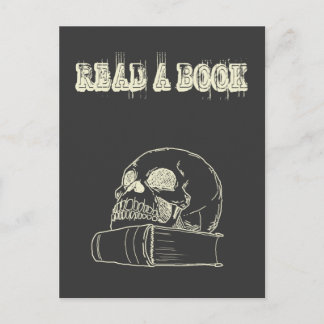 Schädel und Buch Postkarte