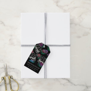 Schädel und dunkle Rose   Funky Glam Ombre Vielen  Geschenkanhänger