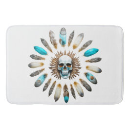 Schädel und Federn 01 Badematte