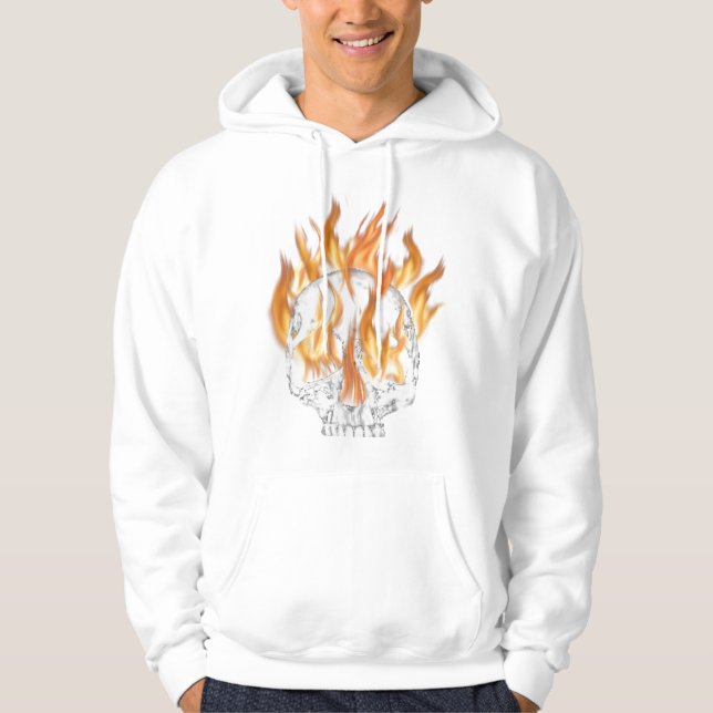 Schädel und Feuer Hoodie (Vorderseite)