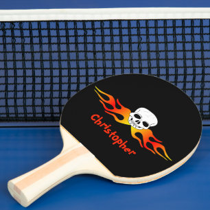 Schädel- und Flammendesign Tischtennis Schläger