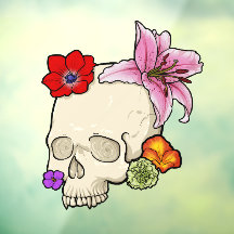 Schädel und Flora