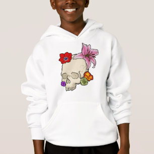 Schädel und Flora Hoodie