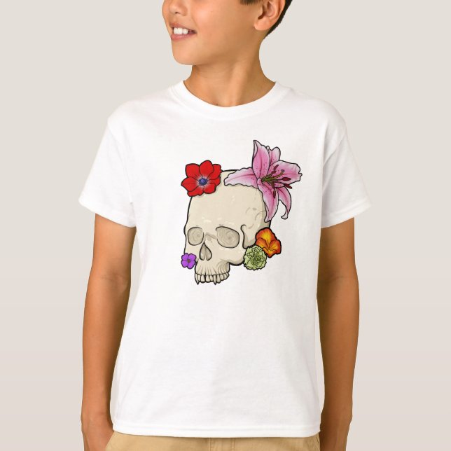 Schädel und Flora T-Shirt (Vorderseite)