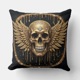 💀 Schädel und Flügel Gothic Geschenk für Metal-Fa Kissen