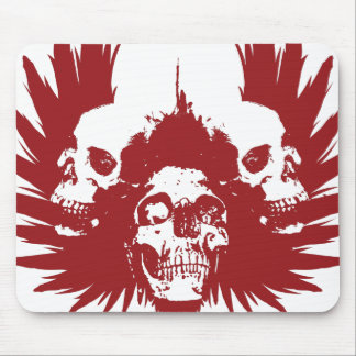 Schädel und Flügel - Rot Mousepad