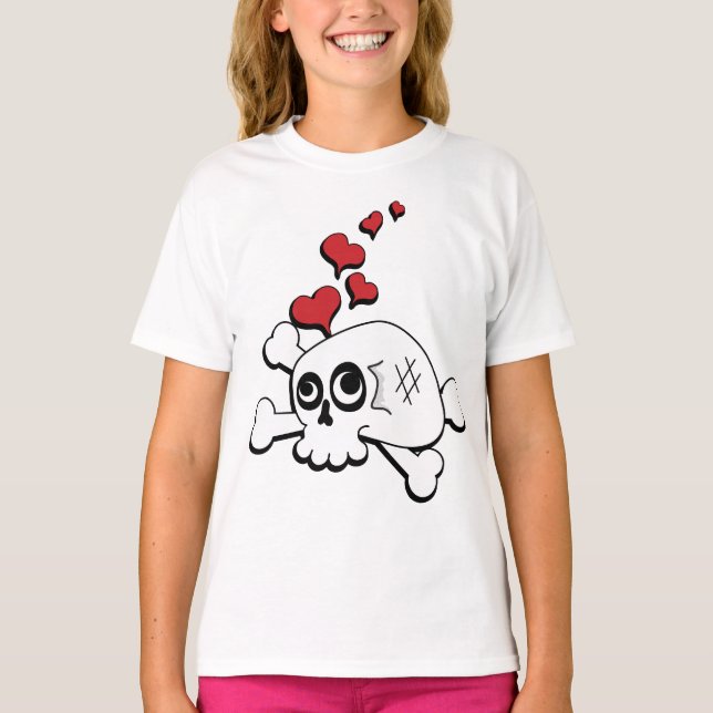 Schädel und Herz T-Shirt (Vorderseite)