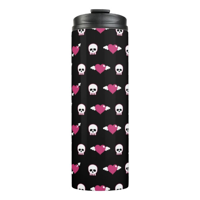 Schädel und Herzen Thermosbecher (Vorderseite)