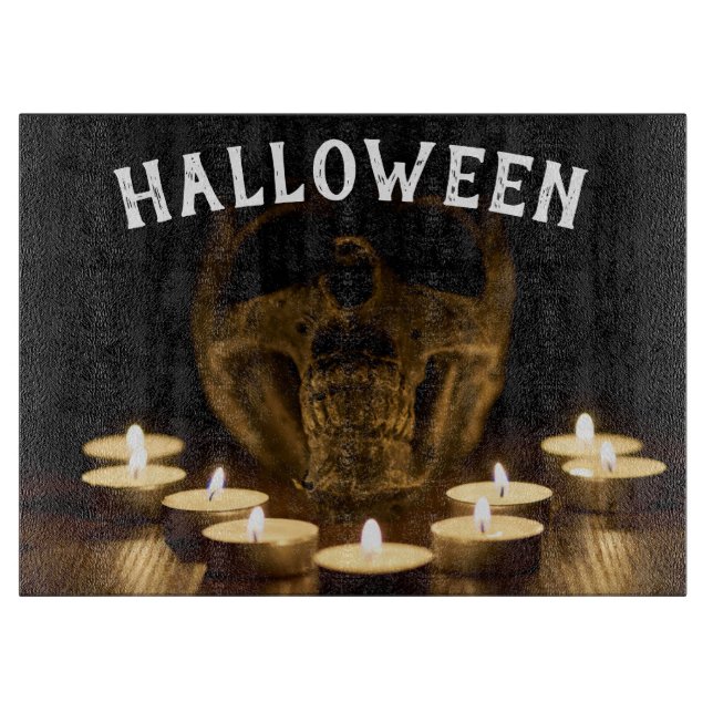 Schädel und Kerzen Schneidebrett (Vorderseite)