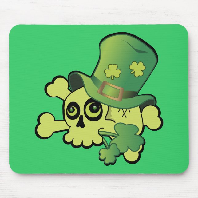 Schädel und Kleeblätter Mousepad (Vorne)