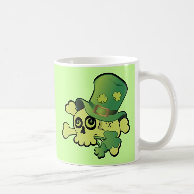 Schädel und Kleeblätter Tasse (Rechts)