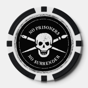 Schädel und Knochen-Bürsten-und Stift-Chips Pokerchips