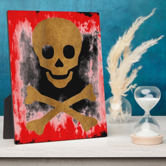 Schädel und Knochen Fotoplatte (Seite)