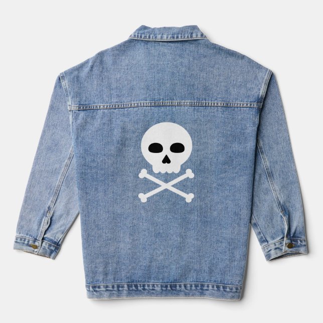 Schädel und Knochen Jeansjacke (Rückseite)