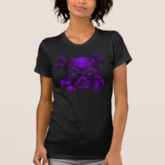 Schädel und Knochen lila T-Shirt