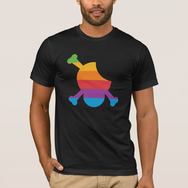 Schädel-und Knochen-Retro Apple-Logo T-Shirt (Vorderseite)