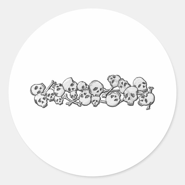 Schädel und Knochen Runder Aufkleber (Vorderseite)
