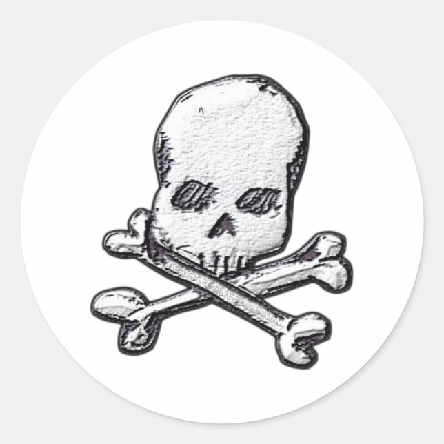 Schädel und Knochen Runder Aufkleber (Vorderseite)