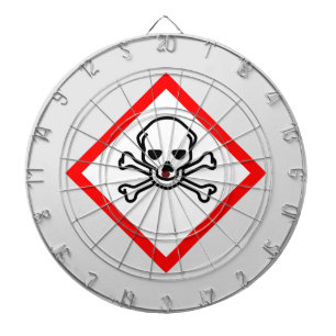 Schädel- und Krebsobensymbol Dartscheibe