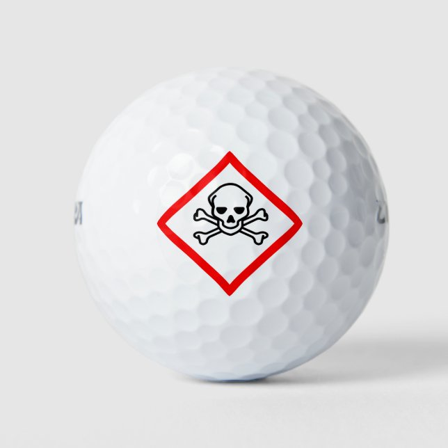 Schädel- und Krebsobensymbol Golfball (Vorderseite)